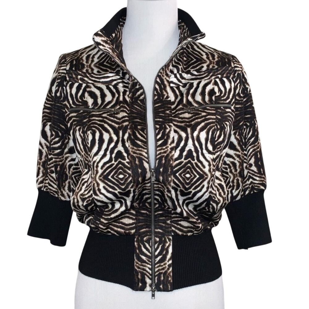 Alberto Makali Zip-Front Silk Jacket Sz Med